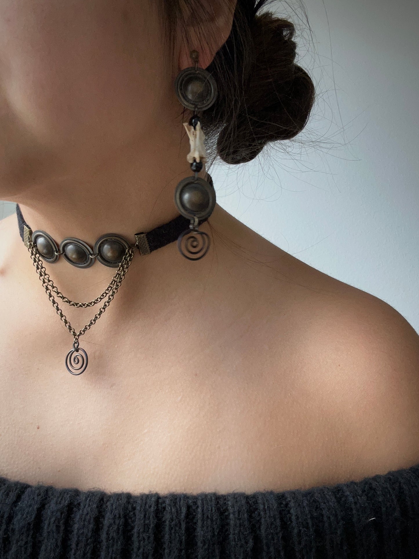 *Strange Adornments x Vavis Trenzitas* Ceniza Necklace + Earring Set